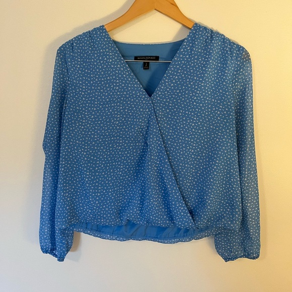 Banana Republic Wrap Long-Sleeve top, small petite - Picture 1 of 3